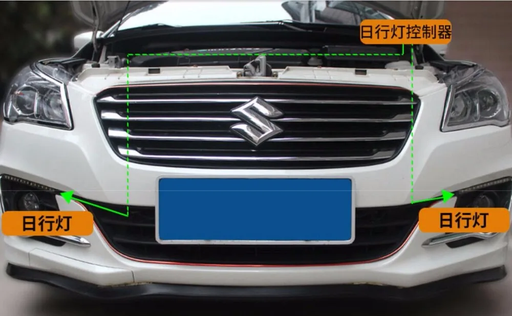 EOsuns led DRL Дневной ходовой светильник для suzuki alivio ciaz, с синим ночным светильник, наивысшего качества