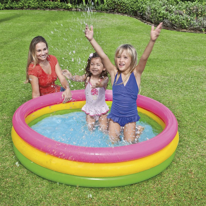 

Three-ring three-color family play pool swimming pool marine ball pool inflatable bottom indoor and outdoor use
