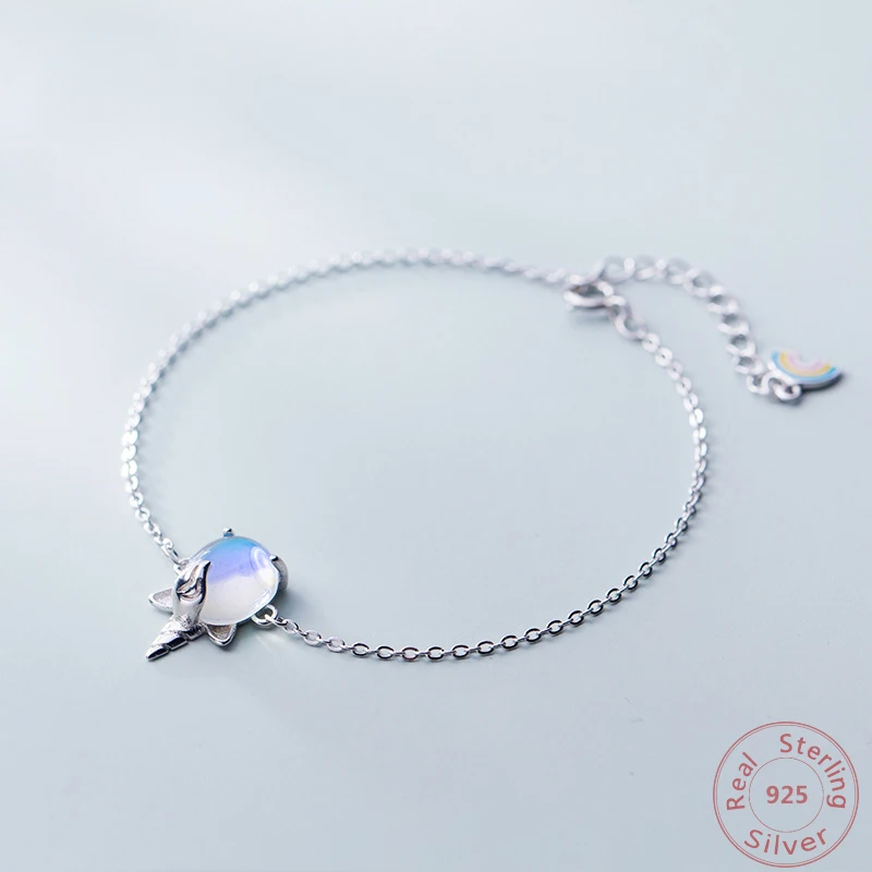 

2019 Fashion Rainbow Stone Bracelets 925 Sterling Silver Bracelets For Women Friend Girl Statement Jewelry