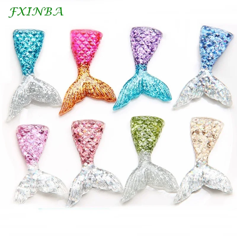 

FXINBA 5Pcs/Lot Slime Charms Mermaid Tail For DIY Cake Phone Decoration Sprinkles Toys Mud Polymer Clay Slime Supplies