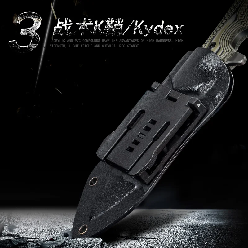 HX на открытом воздухе 58Hrc высокая твердость прямой нож Портативный Открытый кемпинг охотничьи ножи с K оболочка инструмент выживания 5 мм толщина