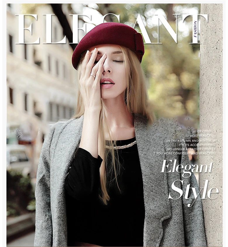 2018 Autumn And Winter Female Painter Hat Warm Woolen Hat Hat Lady Stewardess Hat Beret Fashion Hat ACD18 (2)