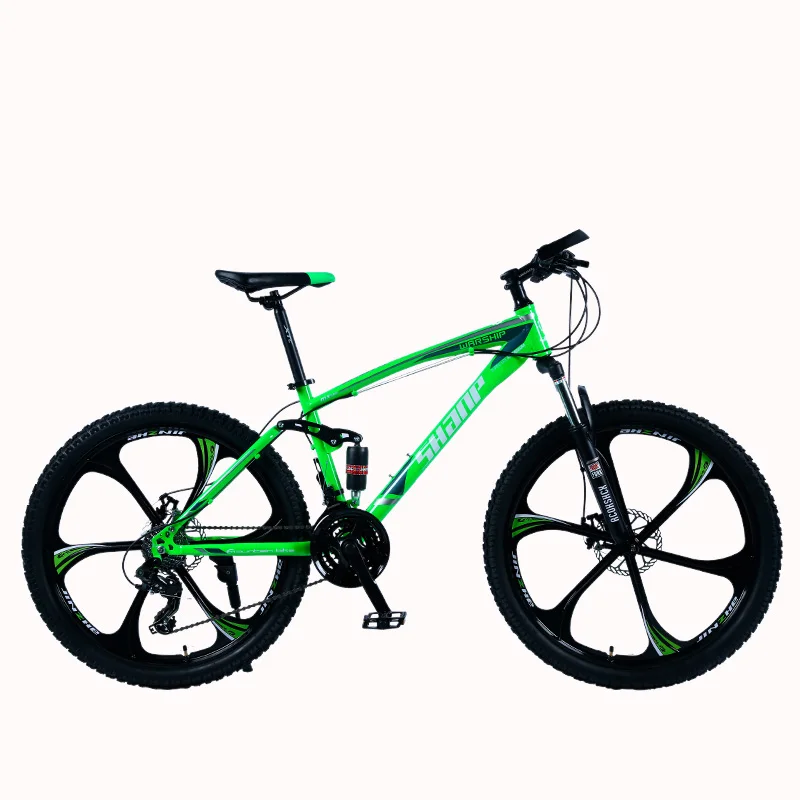 Sale SHANP Mountain Bike Steel Frame Full Suspension Frame Mechanical Disc Brake 24 Speed Shimano 26" Alloy Wheels 2