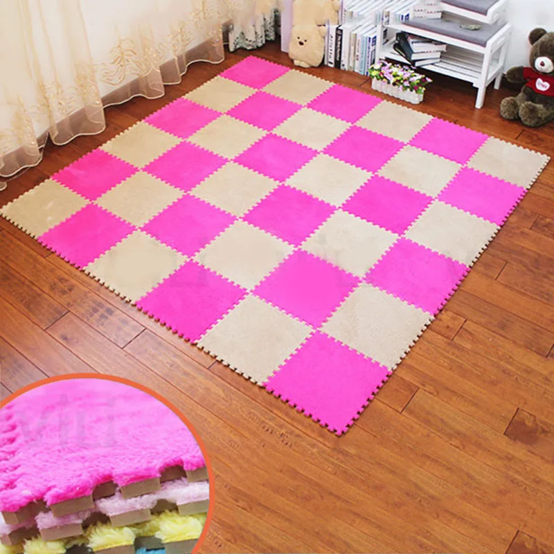

Warm Fleecy Foaming Eva Mats 31*31cm Modern Style Children Kid Rugs Soft Splice Living Room Bed Room Puzzle Mat Floor Carpet
