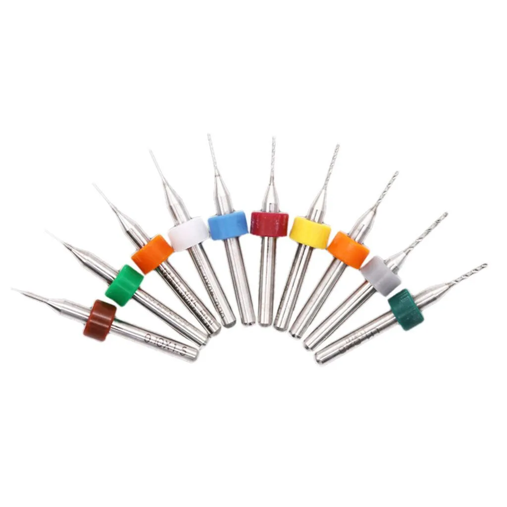 

New 10Pc 0.1-1.0mm Tip Spiral Flute Tungsten Carbide Micro PCB Drill Bits Multifunction Hand Tools Drill Bit#h