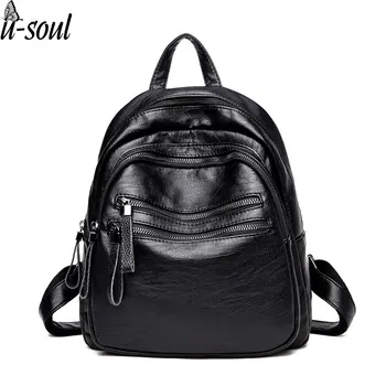 

Female Backpack Ladies Pu Soft Leather Backpack Travel Student Backpacks School Rucksack Student Backpacks A3337
