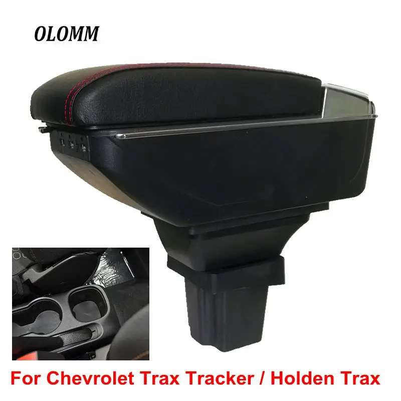 

Armrest box For Chevrolet Trax Tracker/Holden Trax USB Charging heighten Double layer central Store content cup holder ashtray