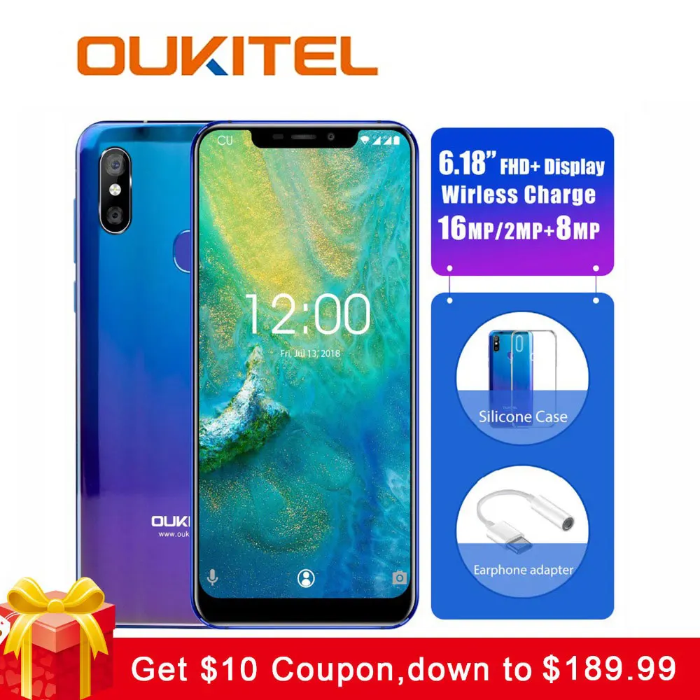 

OUKITEL U23 6.18" Notch Display Android 8.1 Mobile Phone Mtk6763t Helio P23 Octa Core 6g 64g Wireless Charge Face Id Smartphone