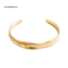 53mm verão martelado metal antigo ouro aberto manguito ajustável pulseira pulseiras coreano moda minimalismo festa jóias acessório