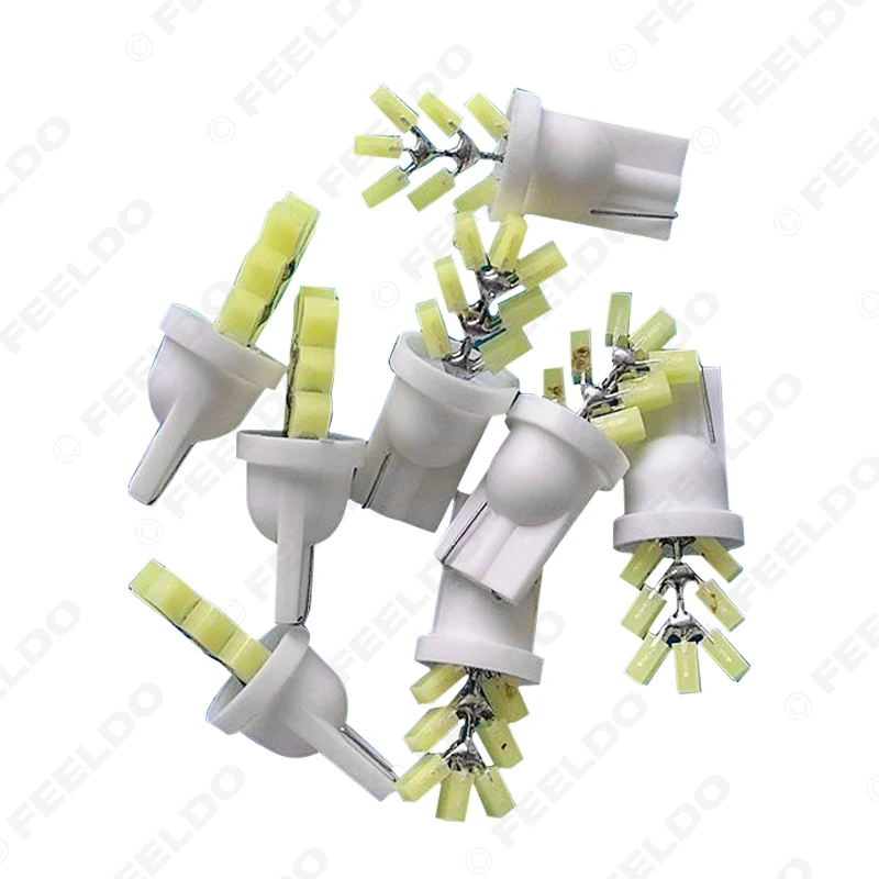 100 шт. белый автомобиль T10 194 W5W COB 7SMD Авто 7LED огни дерева формы автомобиля боковой тормоз с клиновым разжимом Чтение свет лампы# FD-4607