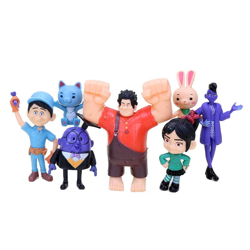 

7pcs/set Ralph Breaks the Internet Wreck-It Ralph Vanellope Von Schweetz PVC Action Figure Toys Model Doll New Year Gifts