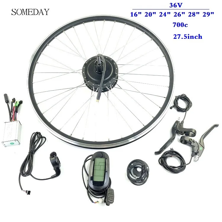 

SOMEDAY Electric Bicycle Conversion kit 36V 350W Rear Cassette Hub Motor Wheel with KT LCD6 display Ebike kit