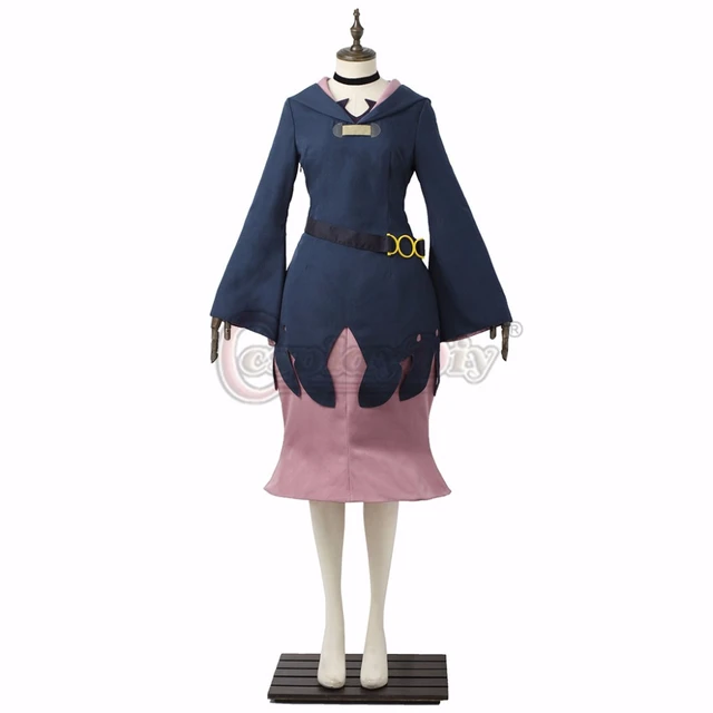 Cosplaydiy pequena bruxa academia cosplay traje dos desenhos animados anime  pequena bruxa academia sucy manbavaran vestido