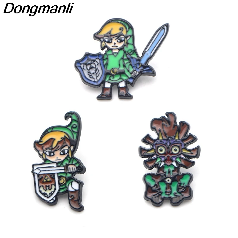 

P3335 Dongmanli The Legend of Zelda Metal Enamel Pins and Brooches for Women Men Lapel Pin backpack bags Hat badge Kids Gifts