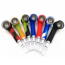 7 Color Portable Food grade Silica Gel Pipe With Filter Mouth Silicone Smoking pipe Tobacco Accessories Optional