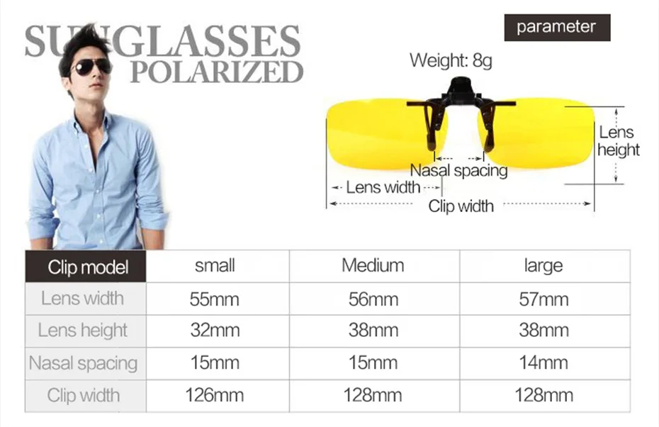 MORAKOT, поляризационные солнцезащитные очки для близорукости, с клипсой, для ночного видения, очки для мужчин и женщин, ультра-светильник, солнцезащитные очки для водителя, JP00505