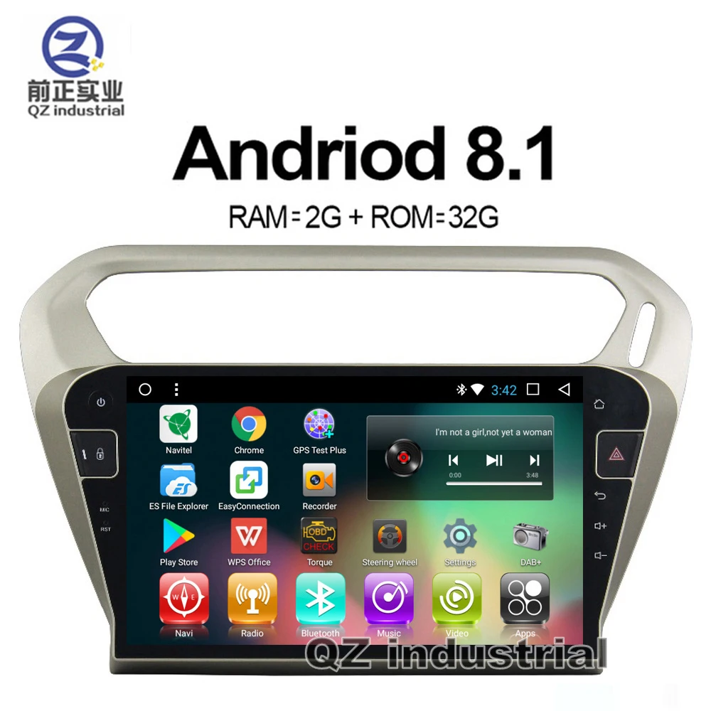 QZ industrial HD 10 1 &quotAndroid 8 T3 для Peugeot 301 Citroen Elysee автомобильный DVD плеер с 3G 4G WIFI GPS радио Navi