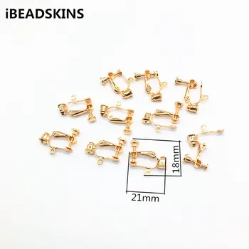 

New arrival! gold copper 21x18mm 50pcs/lot Screw Ear Clip with earplugs for stud earrings/earrings accessories/earring parts