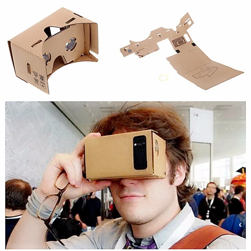 Google Cardboard Cardbord Lnette Video 3 D Gerceklik Очки виртуальной реальности 3D VR очки смартфон шлем гарнитура объектив VR коробка