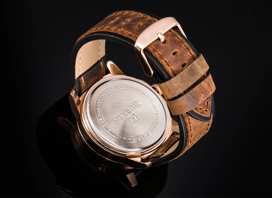 New Watches CURREN Fashion Casual Leather Strap Men Wristwatch Army Military Quartz-Watch Waterproo