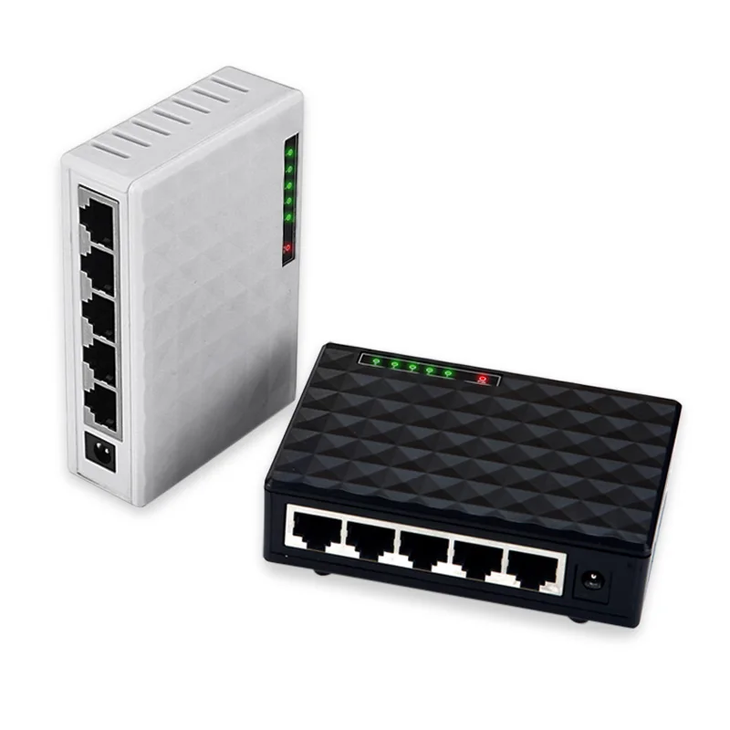 5 портов 10/1000/100 Мбит/с Gigabit Commutateur концентратор Rapide LAN Ethernet De Bureau Commutateurs Adaptateur Noir/blanc