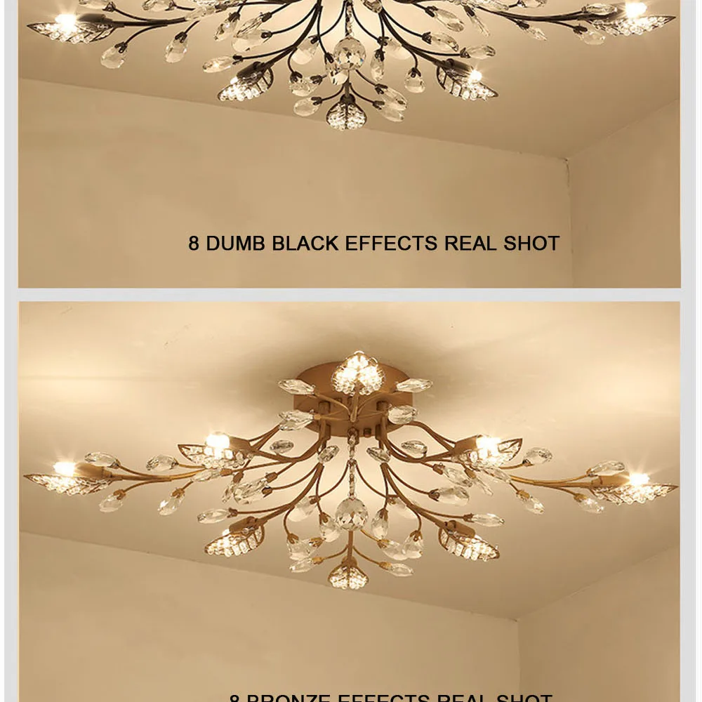 Modern Nordic K9 Crystal LED Ceiling Lights Fixture Gold Black Home Lamps for Living Room Bedroom Kitchen Bathroom15