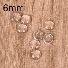 100 шт./лот 6 мм круглые кабошоны прозрачное стекло прозрачная плоская задняя часть для самодельных подвесок фурнитура для изготовления украшений вручную аксессуары