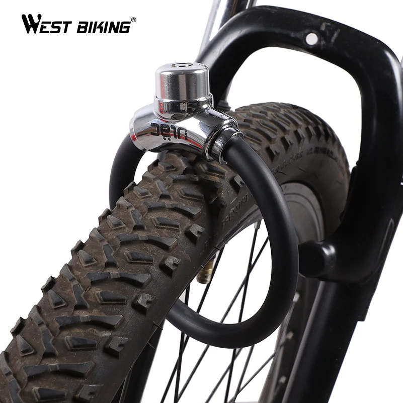 

WEST BIKING Portable Anti-theft Cycling Lock Mountain Bike Steel Ring Motorcycle Lock U lock 2 Keys Bike Cycling Bicycle Lock