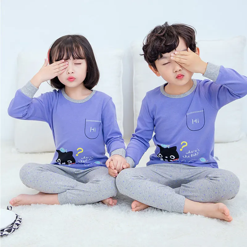 Winter Kids Boys Sleepwear Baby Girl Clothes Children Cartoon Pajamas For Boy Pyjamas Kids Nightwear Teenage Home Clothing Sets - Цвет: XB-24