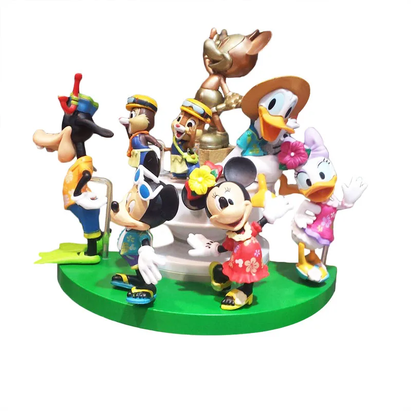 

7pcs/set Mickey Mouse Plastic Toy Figures Daisy Donald Duck Goofy Minnie Home Decoration Model Children Gifts