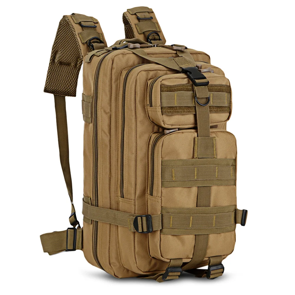 Men Military Tactical Backpack 25L 3 Day Assault Pack Army 600D Molle Bug Out Bag Trekking Camping Hiking Outdoor Small Rucksack