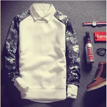 New2016 Korean Version of Casual Polerones Hombre Hoodie Fashion splicing hip hop Hoodies Slim round neck Men’s Harajuku hoodies
