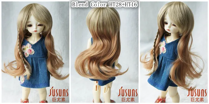 JD123 1/6 1/4 1/3 YOSD MSD SD модные кудрявые термостойкие кукольные парики bjd 6-7 дюймов 7-8 дюймов 8-9 дюймов парик для шарнирной куклы аксессуары