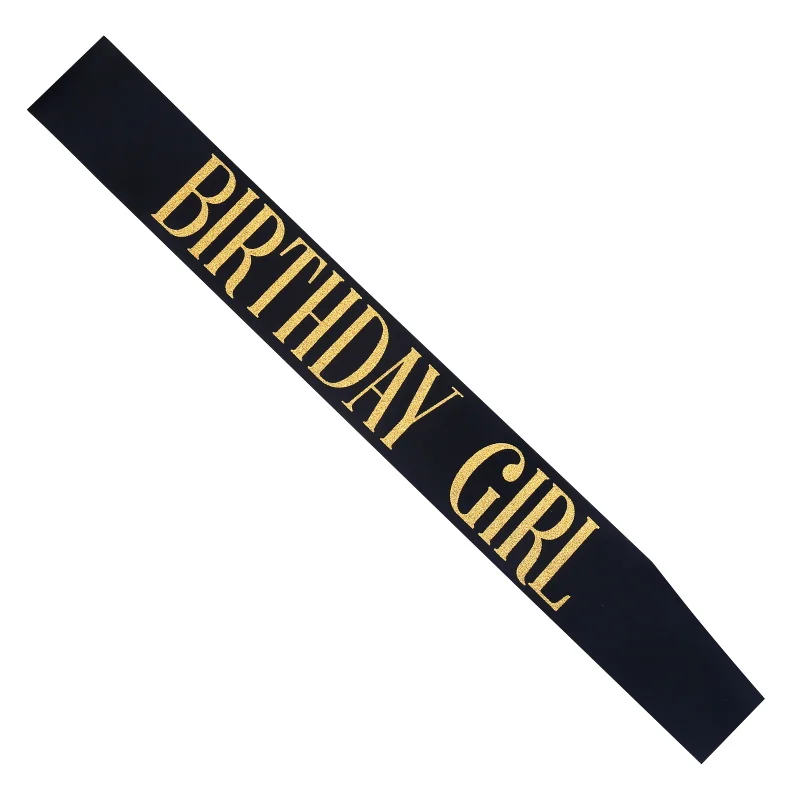 Birthday Girl Satin Sash for 16 18 20 21 Birthday Party Girl Decorations Favor Gifts Supplies White Pink Black