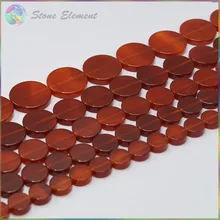 Хорошее качество красный Агат Плоские монеты/Круглые бусины 8 мм, 10 мм, 12 мм, 14 мм, 16 мм, 20 мм