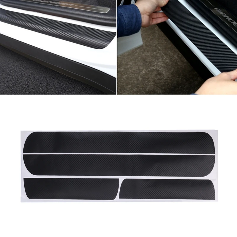 Hot New 4 Pcs Auto Car Door Scuff Sill Plates Step Plate Protector