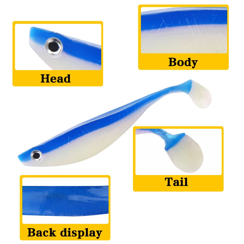 2 шт./лот рыболовная приманка Pesca Shad Мягкая 3D глаза искусственная 15 см 10 г