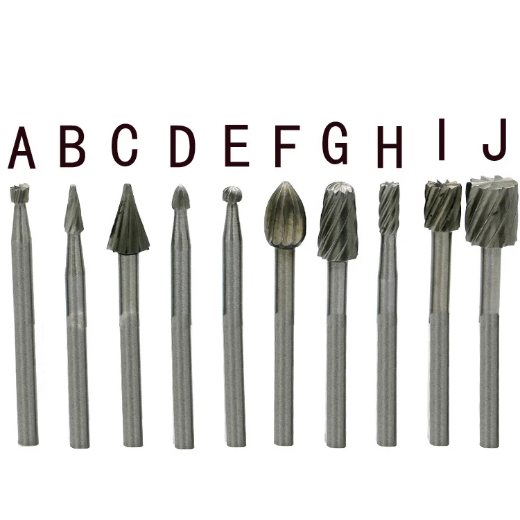 High speed Steel Rotary File Mini Drill Bit 10pcs Set Milling Cutter Tool For Woodworking Knife