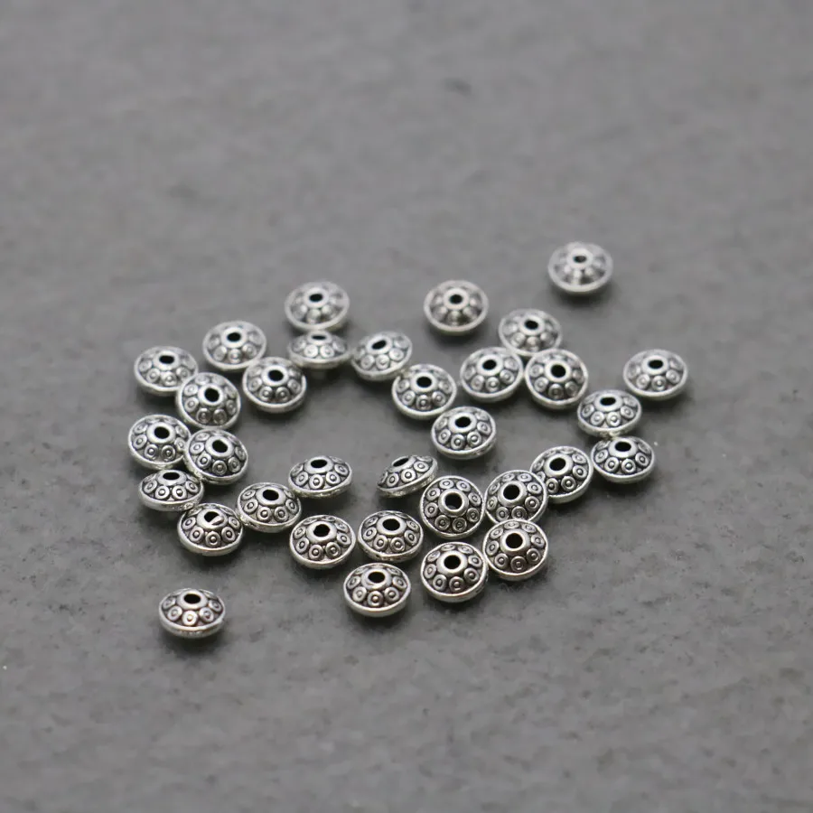 

10PCS Alloy Accessory buttons Fittings for snaps jewelry Separator beads Silver-plate Making Design for Bracelet Necklace DIY