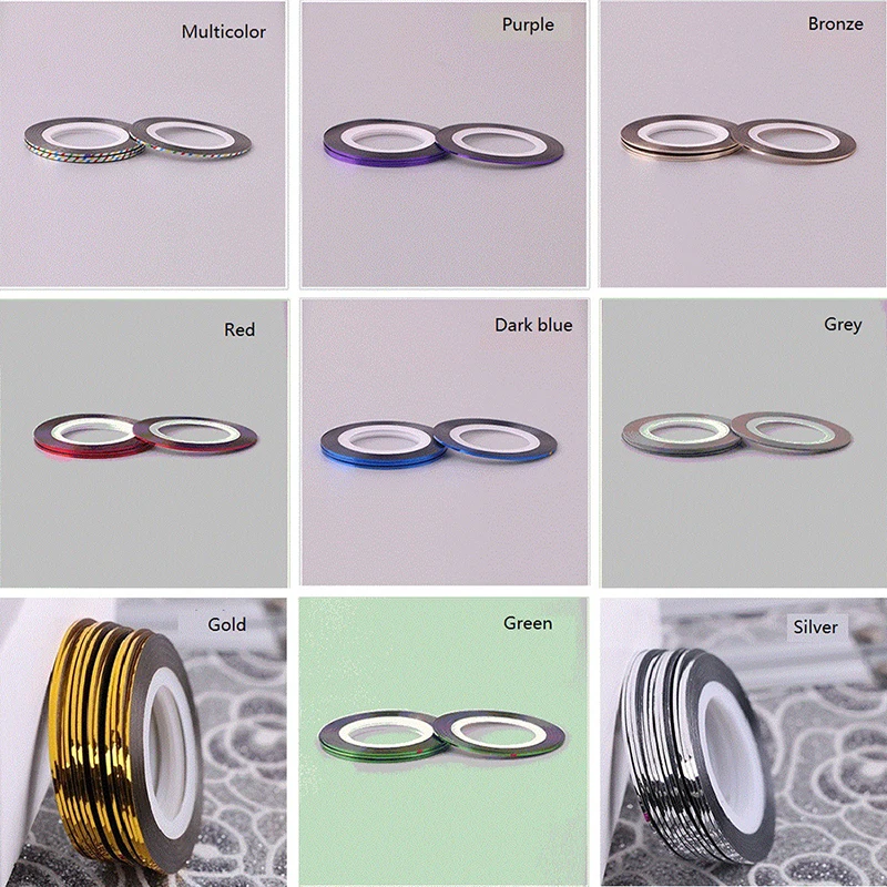 1mm Width Self-adhesive Gold Nail Striping Tape Line DIY Design Nail Art Decoration Decals