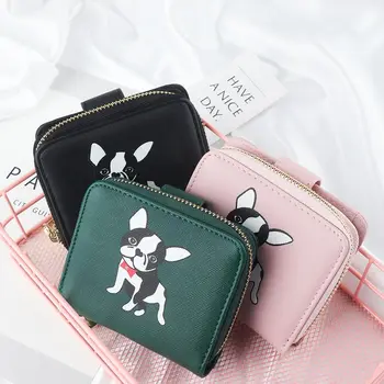 

1Pc Lovely Dog Animals Printing Women PU Leather Short Wallet Coin Purse Card Holder Delicate Women Gift Wallet