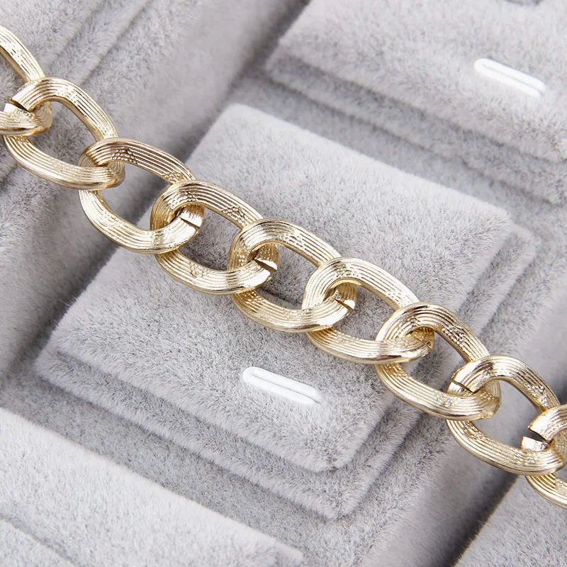 Rose Gold 1.6x2.7x12x16mm Flat Textured Cable Necklace Twisted Curb