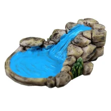 1PC Garden Fairy Micro Landscape Lawn Mountain Stream Ornament for Home Garden Minature Craft Accessory