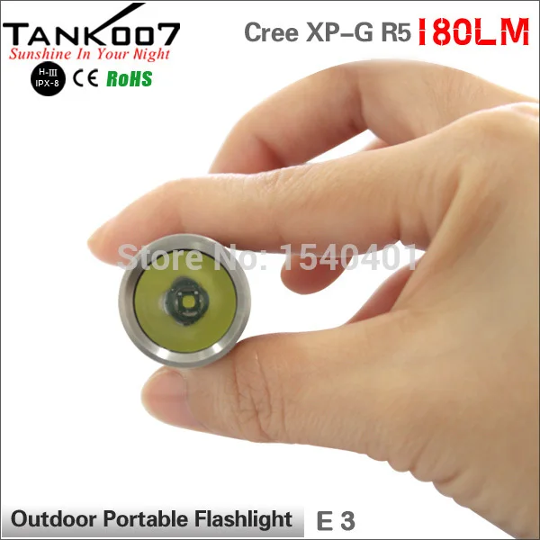 TANK007 E3 Cree XP G R5 Нержавеющая сталь Мини светодиодный фонарик фонарь брелок 180