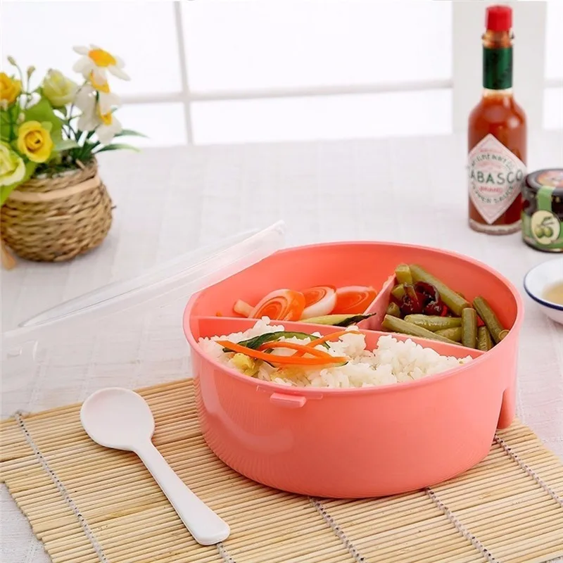 1pcs Plastic Bowl Children Lunch Box Pie Boxes Student Lunch Food Fruit Storage Container Box Microwave Reheatable Tableware Children Gift (1)