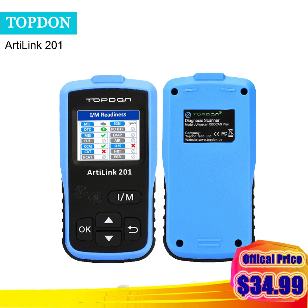 

Topdon OBD2 Code reader ArtiLink 201 Al319 Scanner OBDII Autel 319 Diagnostic Scan Tool Read DTCs, turn off MIL