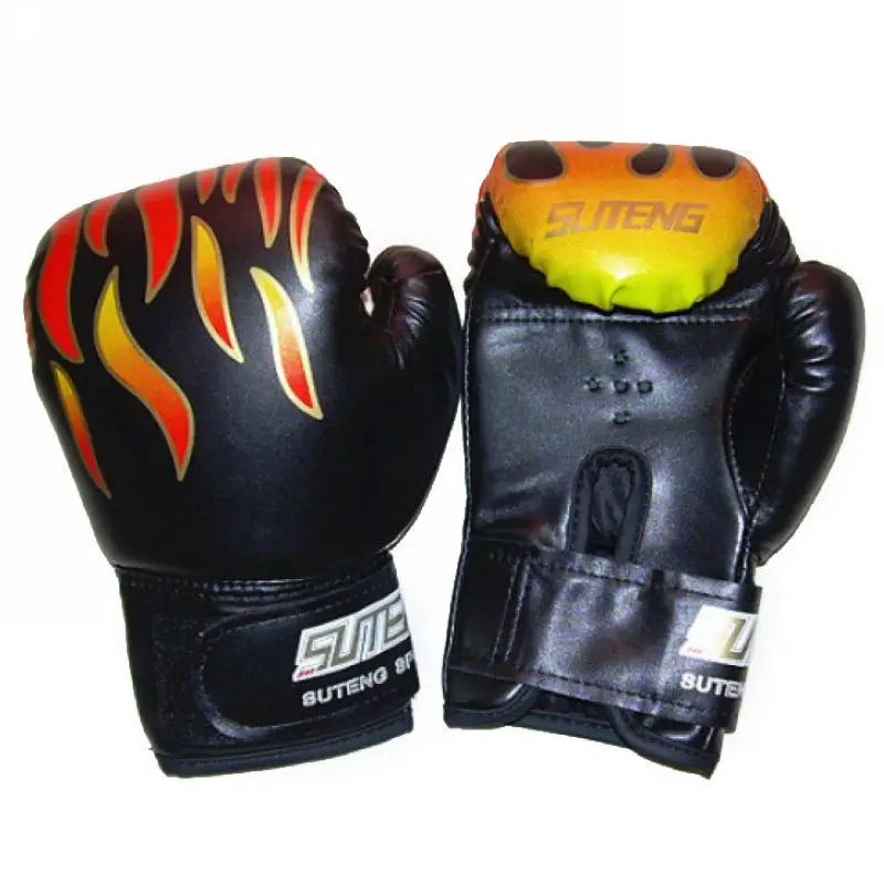 PU Leather Kids Children Flame Boxing Gloves Punch For Boy Beginner Sparring Training Mitts Gift