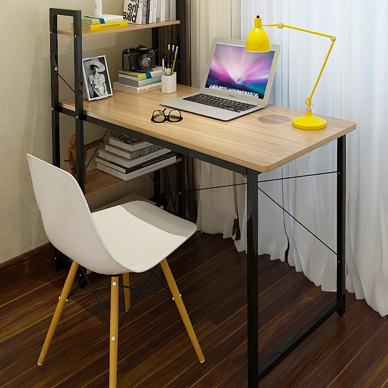 

High quality simple desktop home computer desk with bookcase desk