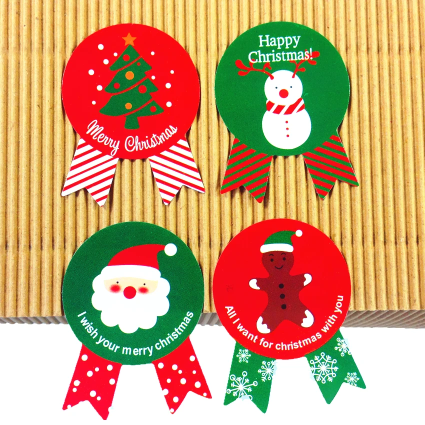 80 шт./лот Дизайн значка Счастливого Рождества подарочная упаковка Уплотнительная наклейка этикетка для изделий ручной работы