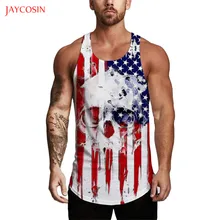 Мужская верхняя одежда без рукавов с принтом «День Независимости», спортивный жилет для мальчиков, дышащая майка для занятий бодибилдингом